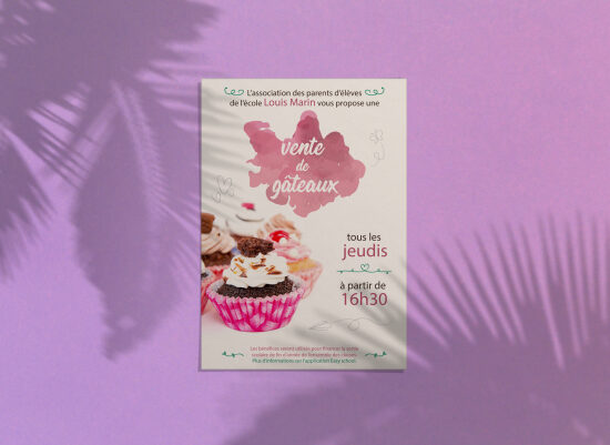 Affiche vente de gateaux